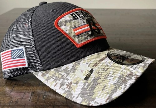 Chicago Bears New Era 2021 Salute To Service Trucker 9FORTY Snapback Hat Cap NFL - Picture 3 of 9