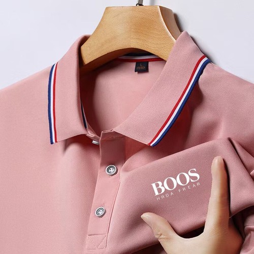 Polo da uomo a maniche corte casual nuova ricamata Boos, top comodo e traspirant - Foto 10 di 65