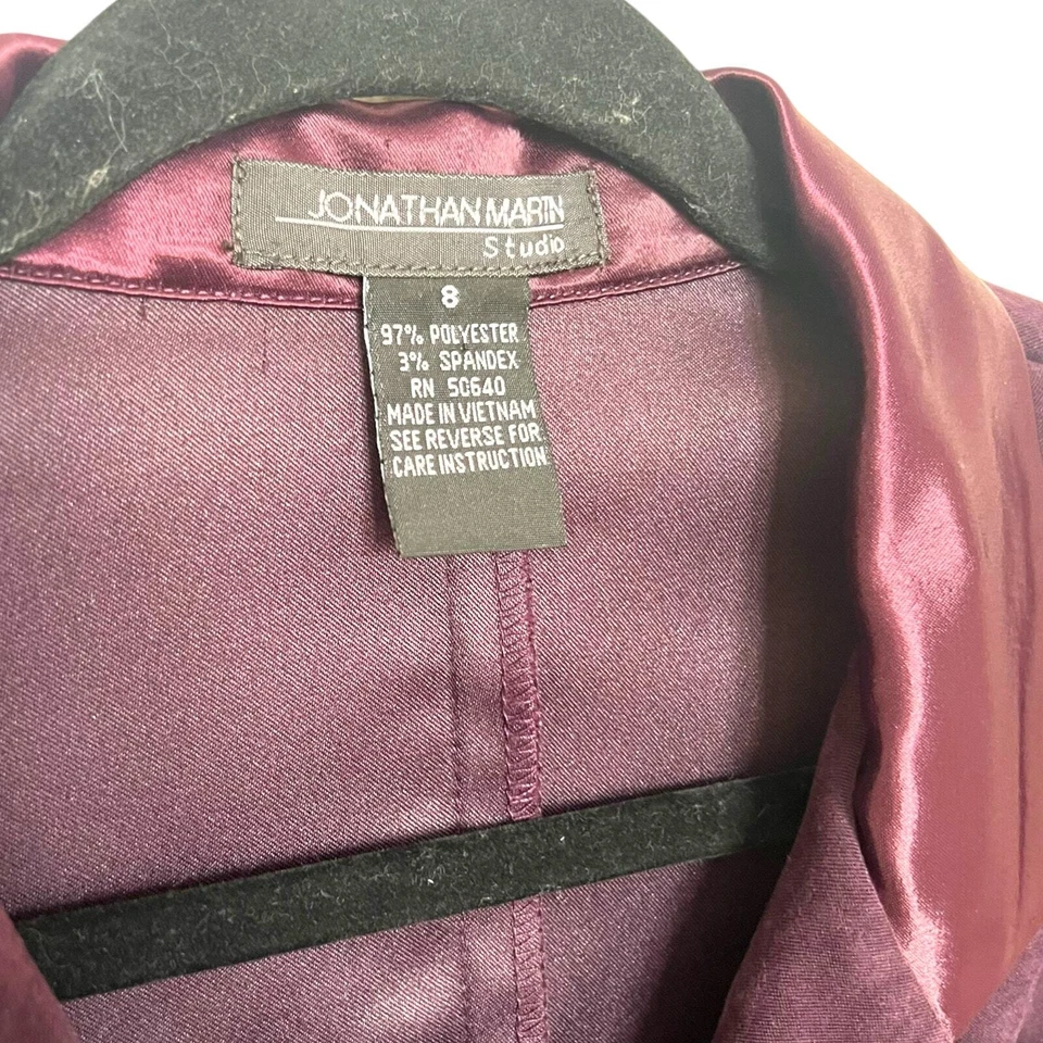 Suite de 2 piezas ciruela Jonathan Martin vintage vegana de gamuza y satén para mujer talla 8 Foto 4 de 4