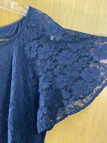Lane Bryant Blue Lace Over dress short sleeve size 14 - Picture 7 of 21