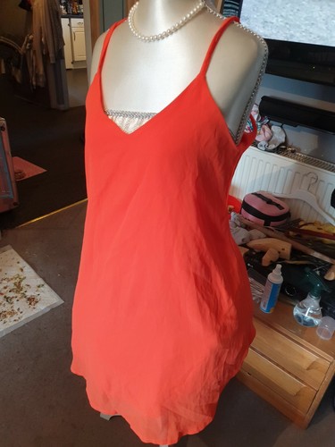 Orange Chiffon Camidress Size 10 - Picture 2 of 5