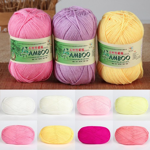 50g/Ball Soft Bamboo Crochet Cotton Knitting Yarn Baby Knit Wool Yarn - Picture 1 of 65