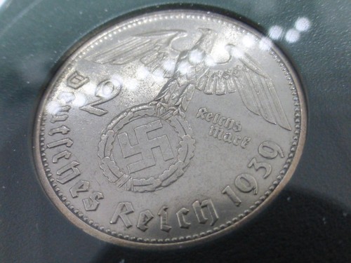 Nazi Swastika Coin *With Case* Beautiful Silver 2 Reichsmark Third Reich Germany - Picture 11 of 16
