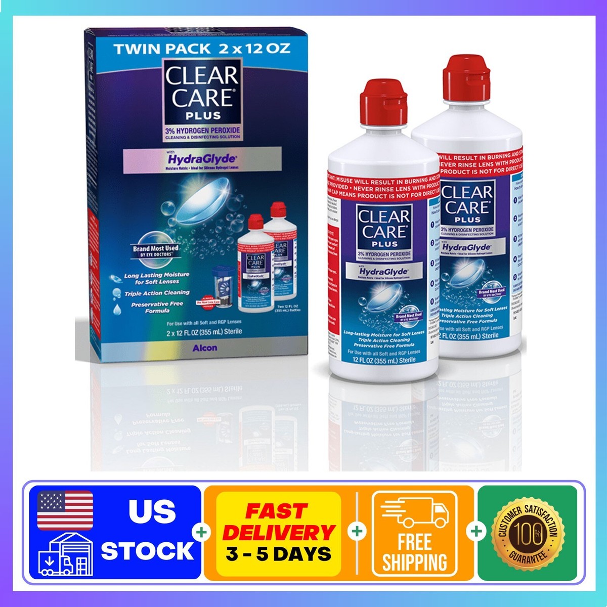 Clear Care Plus Contact Lens Cleaning Solution with HydraGlyde