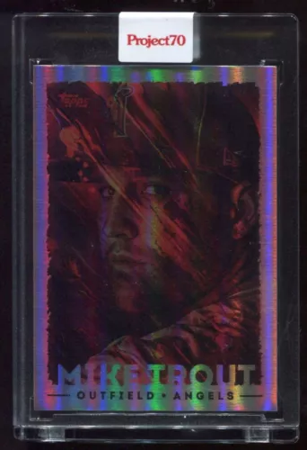 TOPPS PROJECT 70 FOIL #724 MIKE TROUT by MIKAEL B ANGELS 26/70