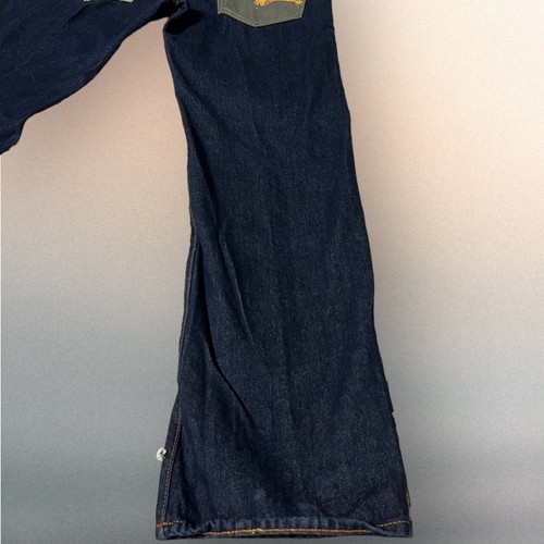Vintage EVISU Y2K Jeans, bemalt doppelte Gesäßtaschen Größe 36 (36x34) Knopfleiste �� - Bild 15 von 24