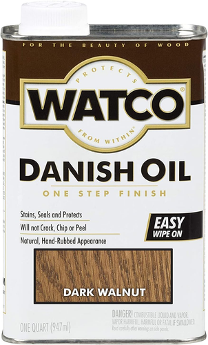 RUST-OLEUM, Quart, Dark Walnut Watco 242220 Danish Oil Wood Finish, Low VOC, 16 - Picture 12 of 12