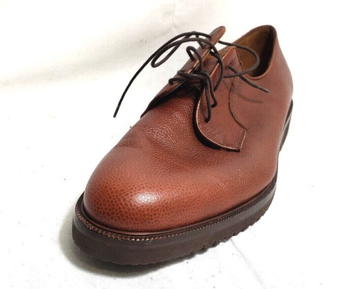 Salvatore Ferragamo mens Shoes 11B Brown Leather Lace Up Oxfords solid NWOB - Picture 5 of 12