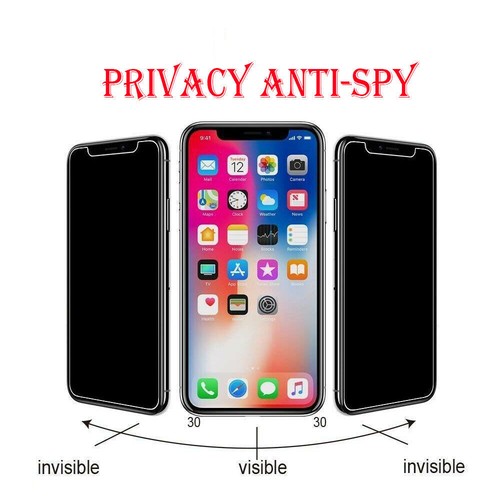 3 Pack Anti-Spy Privacy Glass Screen Protector for iPhone 11 12 13 14 Pro Max SE - Picture 2 of 6