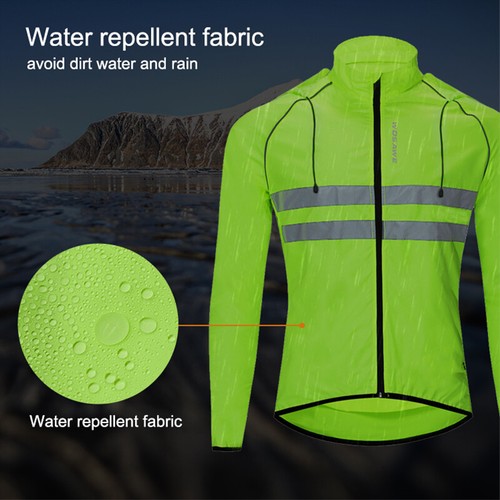 WOSAWE Hooded Cycling Jackets Windbreaker Reflective Bike Wind Coat Waterproof - Picture 6 of 17