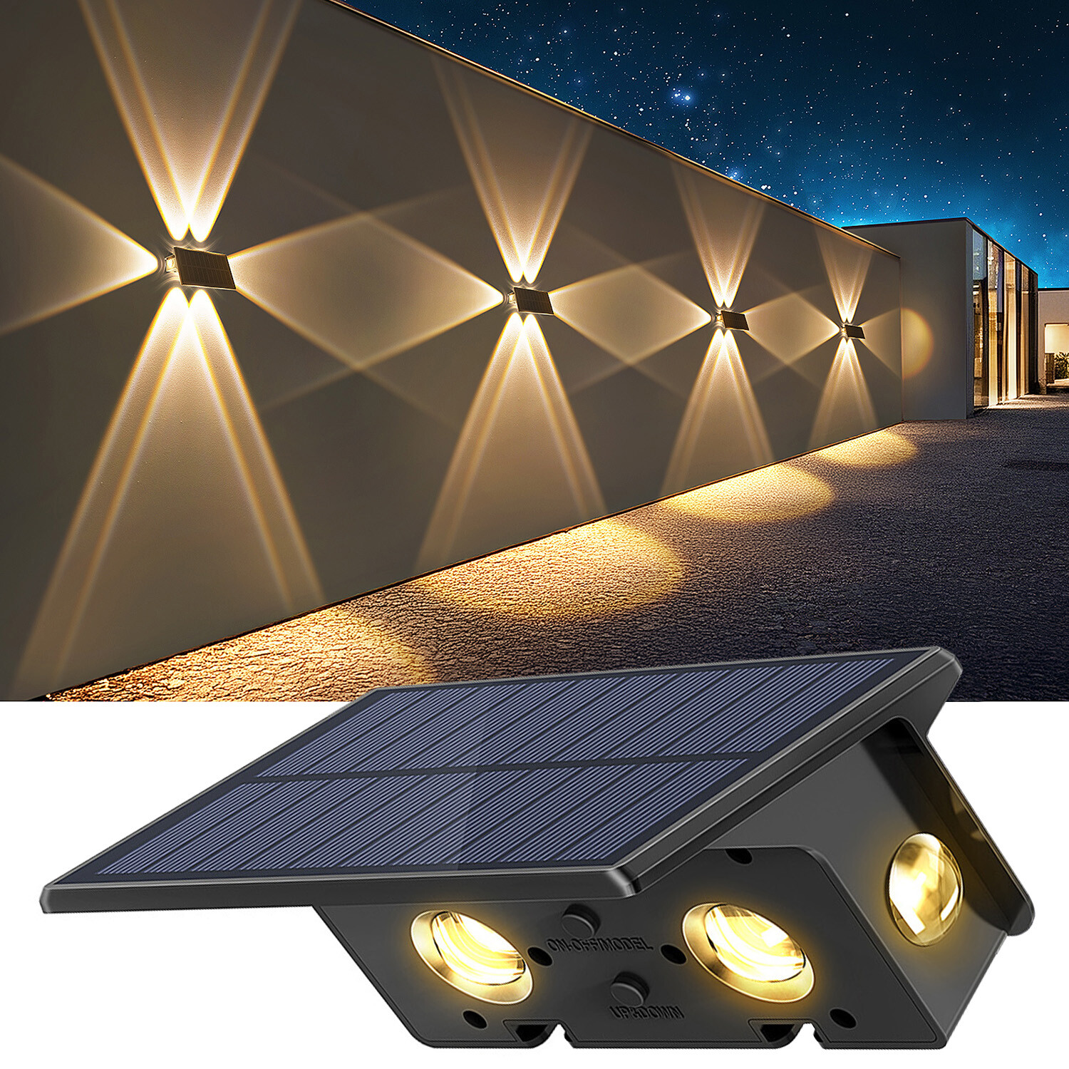 Solar Powered Door Fence Wall Light LED Outdoor Garden Patio Decorative Lamp