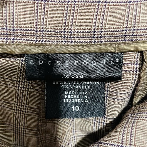 Apostrophe Rosa Pants Women Size 10 Brown Straight RN15099 Wash Cold - Picture 4 of 10