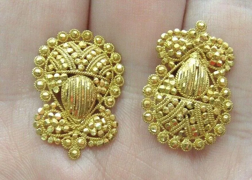 Gold filigree stud best sale earrings