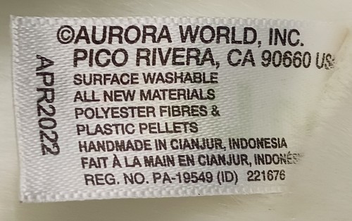 Aurora Panda Bear Lin Lin Plush Black White 16" Auroraworld - Picture 4 of 23