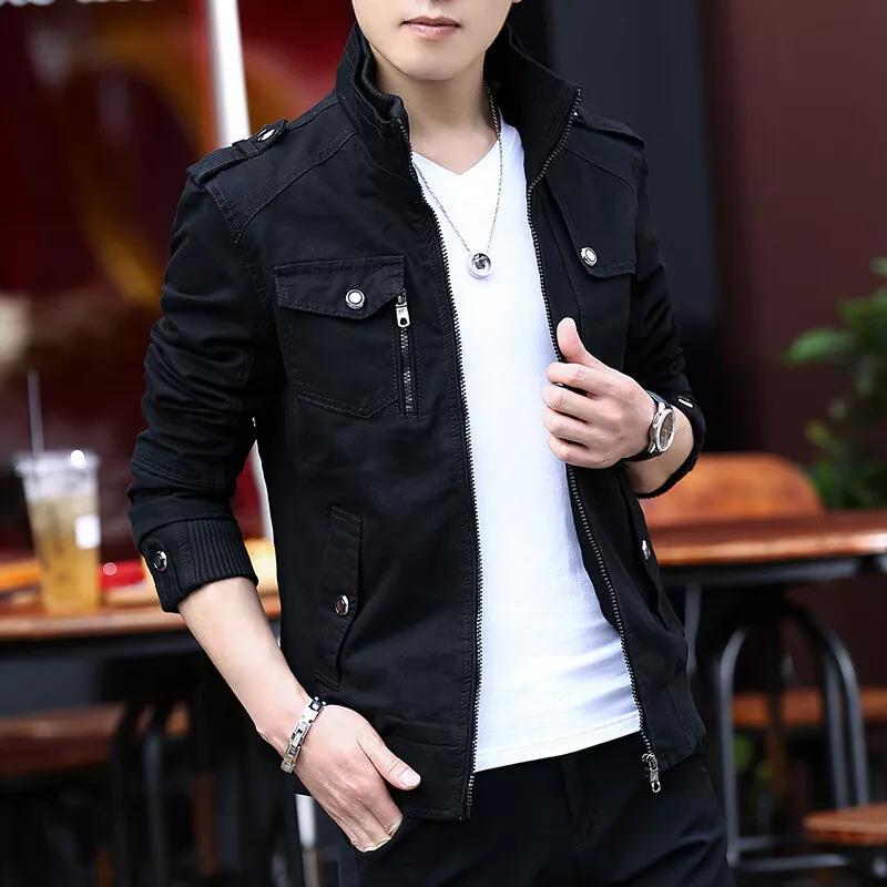 Men's Fashion Punk Leather Jacket Handsome Soild Color Men's Coat Motor  Leather Jacket Male Jaqueta Masculinas Couro Outwear