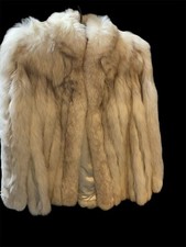 Vtg SAGA Blue Fox Fur, Made In KOREA Size L, Fur From Norway