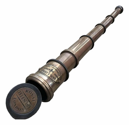 NAUTICAL MARITIME TELESCOPE MARINE ANTIQUE BRASS PIRATE SPYGLASS VINTAGE SCOPE - Picture 4 of 5