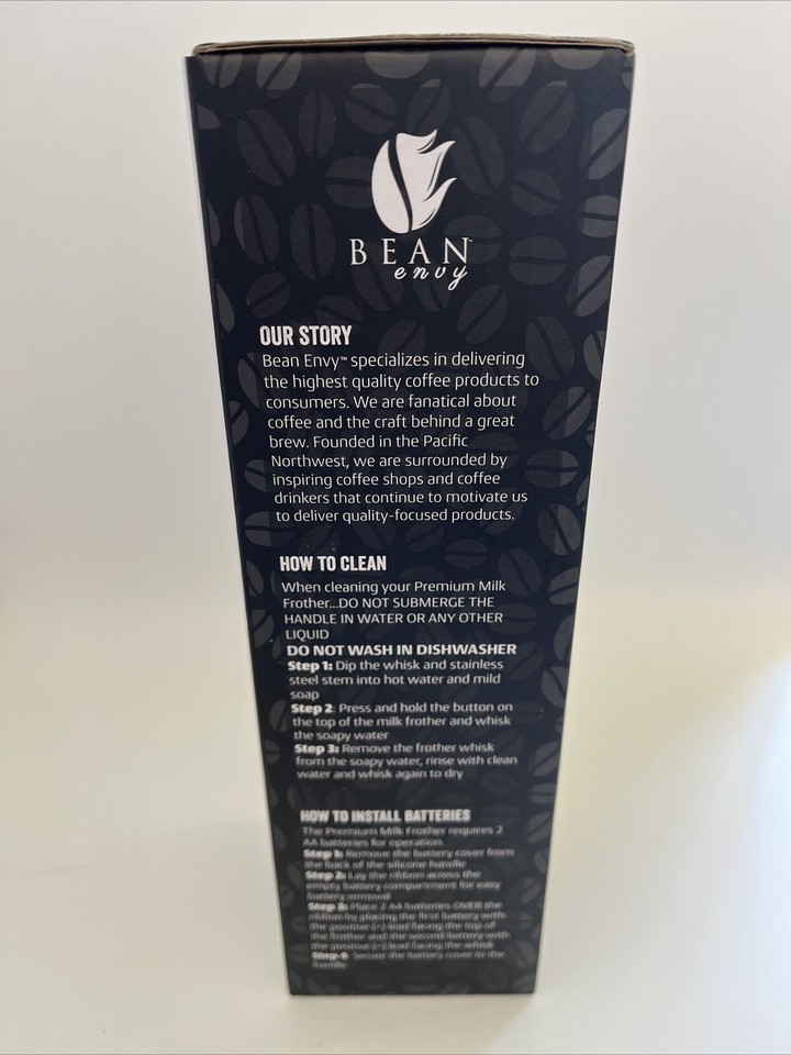 Bean Envy Milk Frother Handheld for Coffee Electric Hand Blender