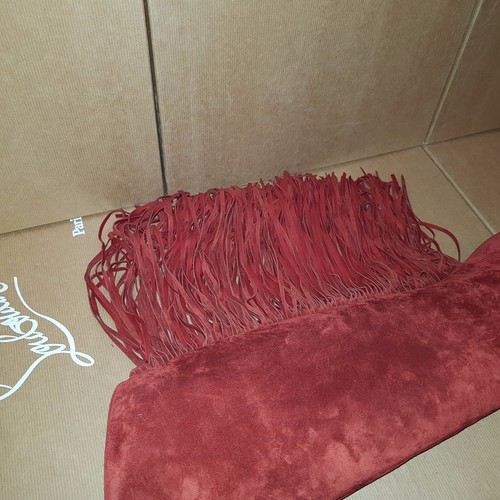 1985€ * CHRISTIAN LOUBOUTIN Interlopa 160 Fringed Red Knee Boot FR 40 US 10 UK 7 - Imagen 4 de 11