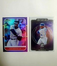 2021 Donruss LOT KEN GRIFFEY JR. PURPLE HOLO & OPTIC MYTHICAL REFRACTOR MARINERS