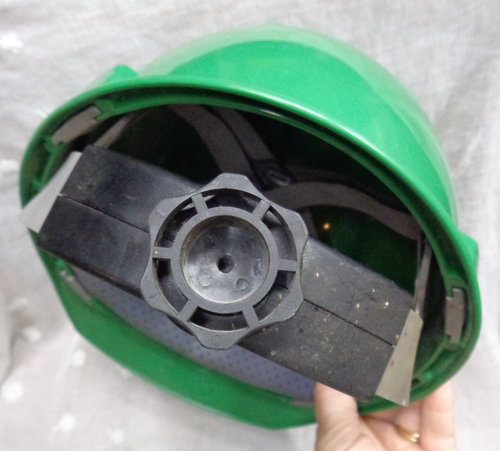 Cappello rigido vintage MSA Medium V-GARD Z89.1, 1986 classe B verde TRUMBULL PITTSBURGH PA - Foto 11 di 11