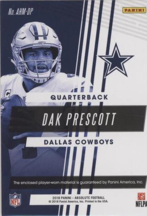 2018 Panini Absolute Dak Prescott #AHM-DP