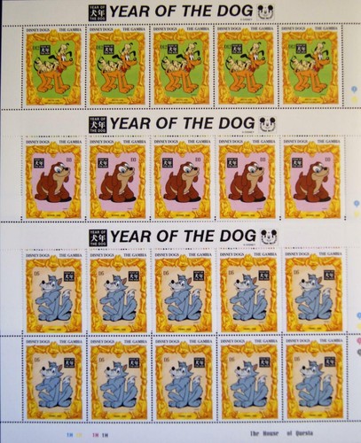 GAMBIA 1994 KLB 1819-30 Disney Cartoons chinese New Year of the Dog Jahr Hundes - Bild 2 von 4