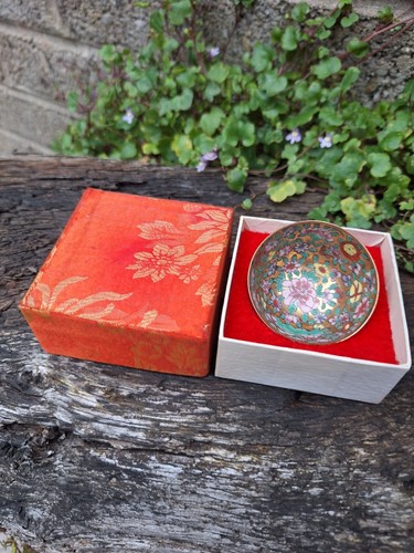 Vintage Miniature Chinese Porcelain Bowl In Fitted Box. Asian Art - Picture 3 of 7