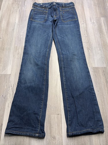 Vintage DIESEL Low Rise Flare Leg Skinny Jeans Y2K Dark Wash Sz 26 Womens Denim - Picture 1 of 16