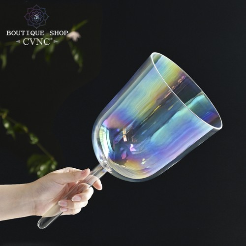 CVNC 432Hz 6" Alchemy Handle Crystal Singing Bowl Chakra Sound Heal Bath Therapy - Picture 1 of 13