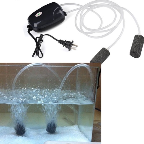 2 Air Bubble Disk Stone Aerator Aquarium Fish Tank Pond Pump Hydroponic Oxygen - Picture 2 of 3