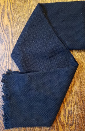 Horkshire Navy Blue Acrylic Orlon Scarf Made in U.S.A. unisex. 46 x 12 - Picture 3 of 9