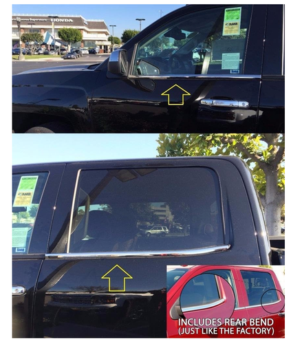 Window Sill Trim For 2014-18 Silverado 1500 Crew 4DR GMC Sierra 1500 2500HD 3500 - Foto 3 di 6