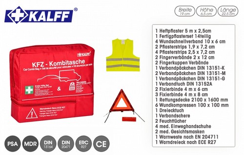 KALFF® KFZ-Kombitasche Trio – inkl. Warnweste und Warndreieck - Bild 1 von 1