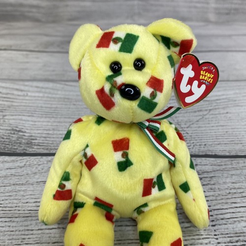PIÑATA Beanie Babies TY Pensionato 2003 Bandiera Messico Piccolo Orsacchiotto Peluche - Foto 2 di 13