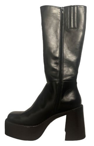 Call It Spring Wendii Vegan Platform Boots Ladies Black Size 4 #REF220 - Picture 7 of 7