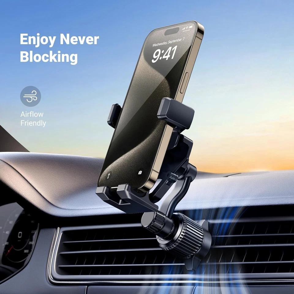 UGREEN Car Phone Mount Air Vent Auto Lock 360° Swing Arm, Gravity Phone Holder - Image 3 of 4