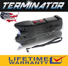 Terminator SG916 720 BV Black Police Stun Gun Safety Pin Blinding Flashlight