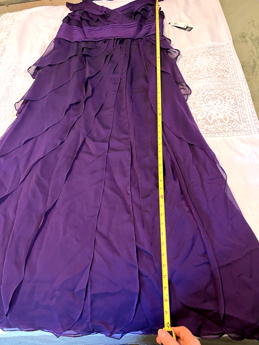 Nuevo con etiquetas Vestido Adrianna Papell de Gasa en Niveles - MÁS Talla 16W COLOR UVA - Imagen 21 de 24