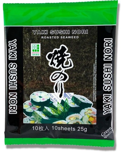 [ 10x 10 Blatt (10x25g)] Yaki Sushi Nori "GRÜN" gerösteter Seetang - Bild 3 von 3