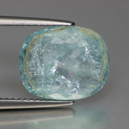5,25 Ct unbeheizt! Bläulich grün Kupfer Lager Paraiba Turmalin Kissenschliff - Bild 4 von 9