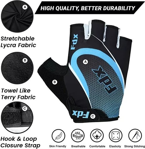 Men Cycling Gloves Bike Half Finger Bicycle Padded Fingerless fdx clearance sale - Picture 5 of 17