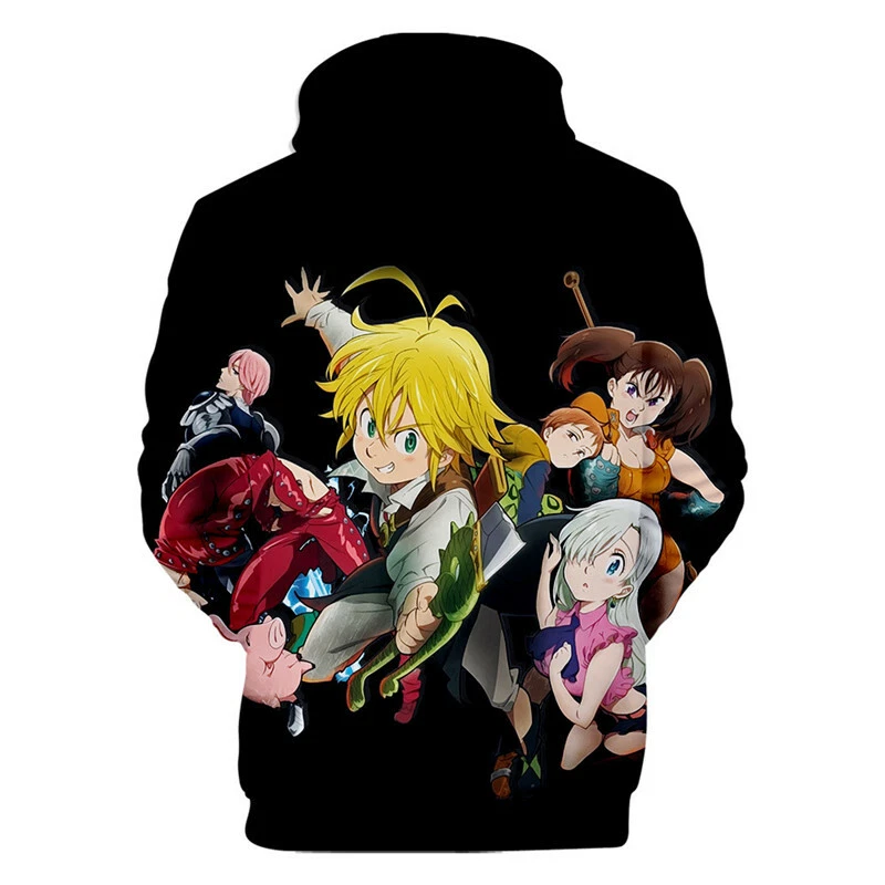 Moletom com capuz The Seven Deadly Sins Nanatsu no Taizai anime 3D masculino/adolescente - Imagem 4 de 4