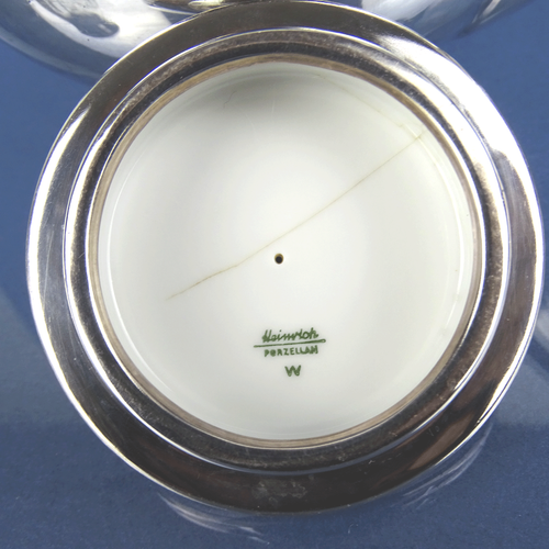 Teekanne, WMF & Heinrich Porzellan, Silver Overlay, Tea-Pot, Mid Century 1950er - Bild 5 von 8