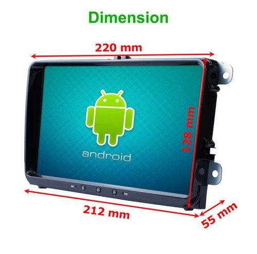 AUTORADIO ANDROID STEREO AUTO 9" POLLICI 2DIN VOLKSWAGEN GOLF 5 6 SEAT SKODA VW  - Foto 4 di 6