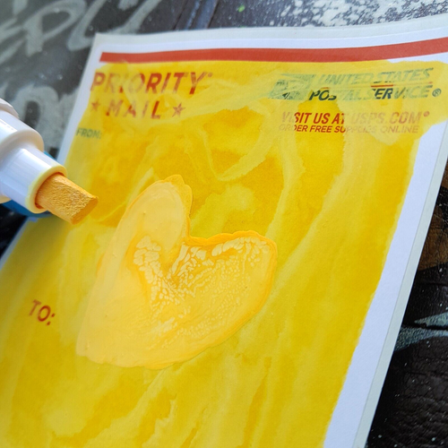 MODIFIED YELLOW Uni Paint Marker PX-30 Broad Chisel Tip 8mm Graffiti Supplies - Picture 8 of 10