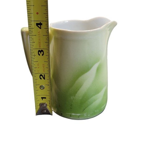 Antigua jarra floral de porcelana cerámica CT Carl Tielsch Alemania verde blanca - Imagen 8 de 8