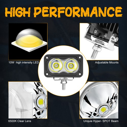 2X 3" 80W Pro LED Cubo Barra de Luz de Trabajo Spot Pods Conducción OffRoad UTV 4x4 Para JEEP - Imagen 10 de 17