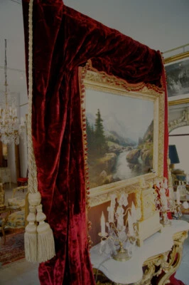 Grand Rideaux Velours Théâtre Ponpon 2M50 1M150 Bordeaux Luxe Paris rare France - Photo 1/4