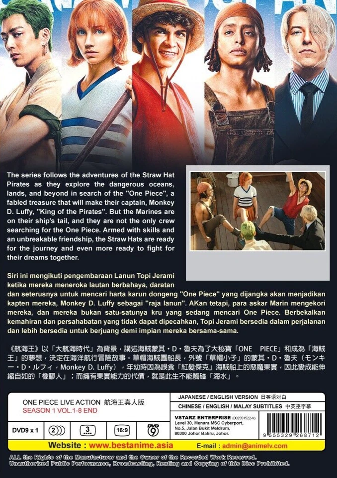 DVD ONE PIECE LIVE ACTION Season 1 Vol.1-8 END English Dub All Region FREESHIP - Image 2 of 4
